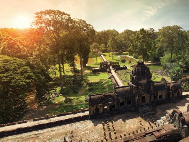 Vista aérea Angkor Wat Camboja